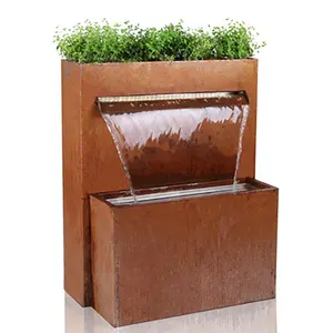Outdoor Wasser brunnen Garten Ornamente Corten Stahl Wasserspiel Kunden spezifische Brunnens ysteme