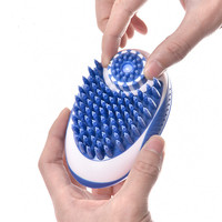 Brosse de douche de bain pour chien de compagnie en silicone stockée distributeur de toilettage propre en caoutchouc transparent avec fonction de massage de shampooing