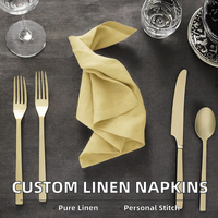 Serviettes et accessoires de table carrés personnalisés en lin 100% pur, qualité supérieure, avec tailles sur mesure pour la salle à manger