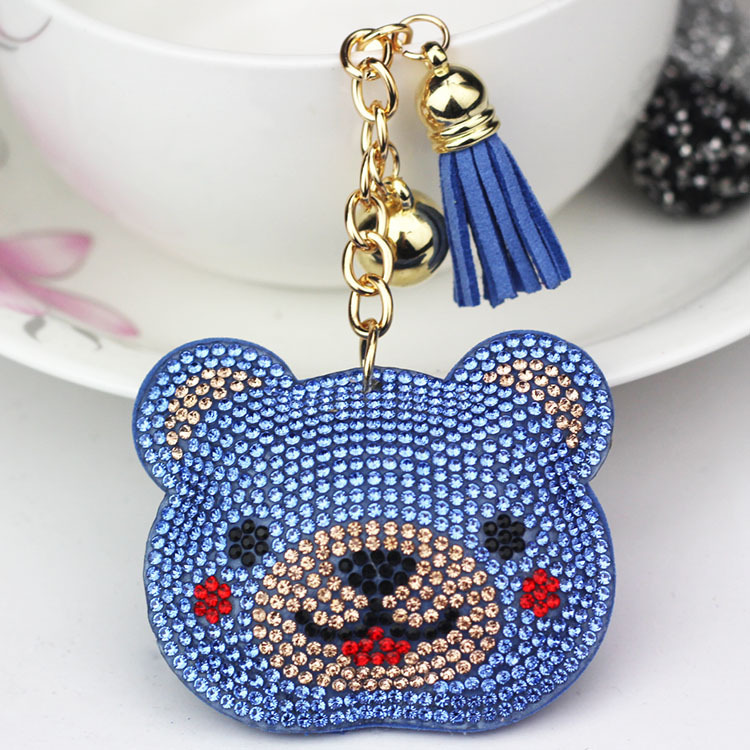 Tropical Cocktail Keychain With Rhinestones & Tassel - Bling Key Ring Charm For Bags, Purses & Backpacks - View #2