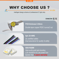 UL/CE/RoHS сертифицированная 24 В смарт-RGBW DMX512 Светодиодная лента с 8-битным управлением цветом 120 светодиодов 20 пикселей света Usc512 Адресуемая Светодиодная лента