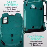 Portable 55L Nylon Étanche Sac À Dos Extérieur pour Bottes De Ski Skis Casques et Accessoires Voyage Amical Ski Gear Organisateur