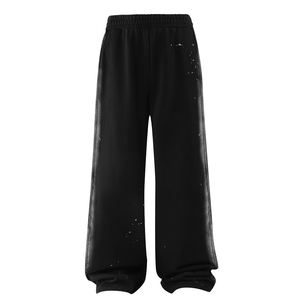 Pantalones Deportivos Anchos de Algodón 100% Estilo Casual Unisex Vintage con Lavado Ácido, Estampado de Grafiti, Holgados y Gruesos - Product Image 6