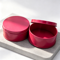 Boîte en métal ronde personnalisée avec couvercle séparé, conteneur en étain coloré vierge pour emballage de cosmétiques et petits cadeaux