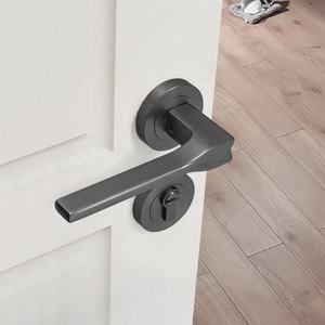 YONFIA 8180R57 <span class=keywords><strong>Poignée</strong></span> de <span class=keywords><strong>porte</strong></span> moderne en alliage de zinc au design épuré, serrure noire pour salle de bain, <span class=keywords><strong>poignée</strong></span> de <span class=keywords><strong>porte</strong></span> à levier pour <span class=keywords><strong>porte</strong></span> en bois - Product Image 1