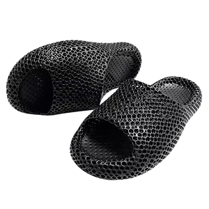 Custom <b>Light</b> Black Quick Dry 3D Printed <b>Outdoor</b> Slippers Luxury Classical Design Anti-Slip Feature Summer Use Machine Washable - Product Image 1