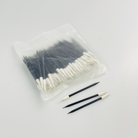 100 pièces Écouvillons à pointe spirale de 67 mm - Manche noir - pour cartes de diagnostic, zones BGA, plaquettes de liaison par fils et fixation de puces - Salle blanche