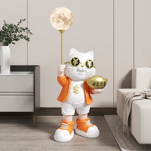 Trang trí nội thất may mắn mèo trang trí phòng khách phòng ngủ sàn lớn âm lịch đèn - Product Image 1