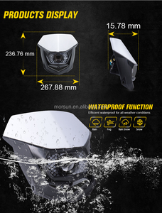 Phare LED universel avec <span class=keywords><strong>masque</strong></span> pour Supermoto KTM Yamaha <span class=keywords><strong>Kawasaki</strong></span> Husqvarna moto Enduro phare - Product Image 3