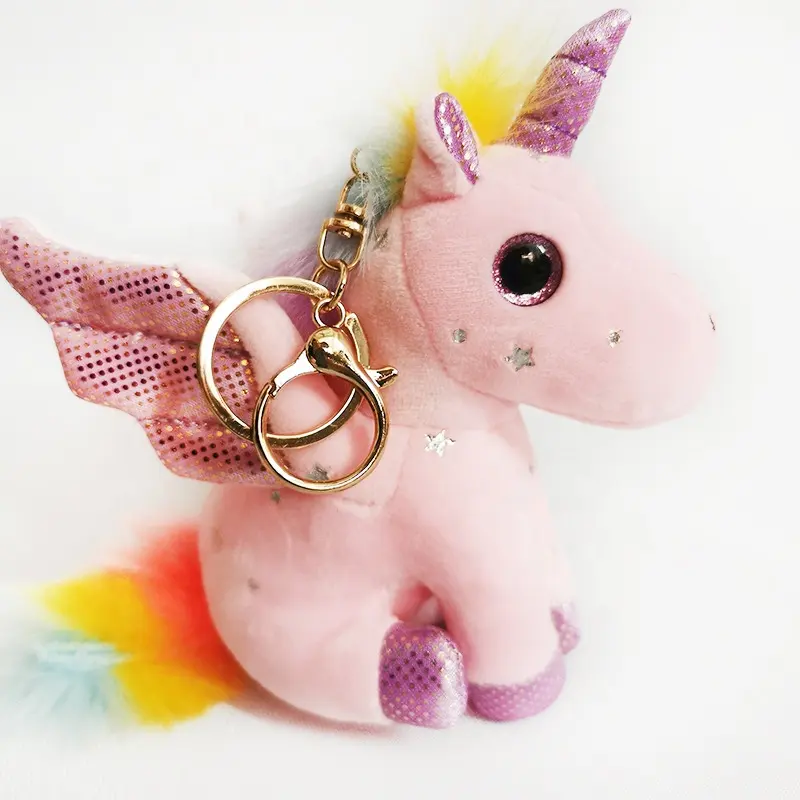 wholesale custom mini stuffed animal toys oem design small cute cartoon doll soft plush unicorn toy keychain for kids baby gift