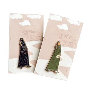 Manufacturer Wholesales Islamic Baby Scarf Pins Hijab Shawl Muslim Arab Middle East Logo Enamel Pins