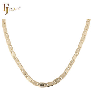 שרשראות מרינר פלטינה 4.1 מ\\\"מ של FJ Fallon, תכשיטי אופנה, מצופות בזהב 14 קראט על בסיס פליז, דוגמית זמינה - Product Image 1