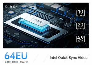 Mini PC de firewall industrial de 13. ª generación Core I7 13620H I5 13420H Rs232 Rs485 COM Quad Display Wins Linux DDR5 Mini PC 4G SIM - Product Image 6