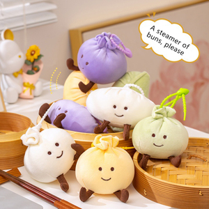 Llavero de Peluche Personalizado con Logo de Fábrica, Juguete Suave y Blandito de Algodón PP, Patas Marrones, Cara Sonriente, Unisex, Alivio del Estrés - Product Image 1