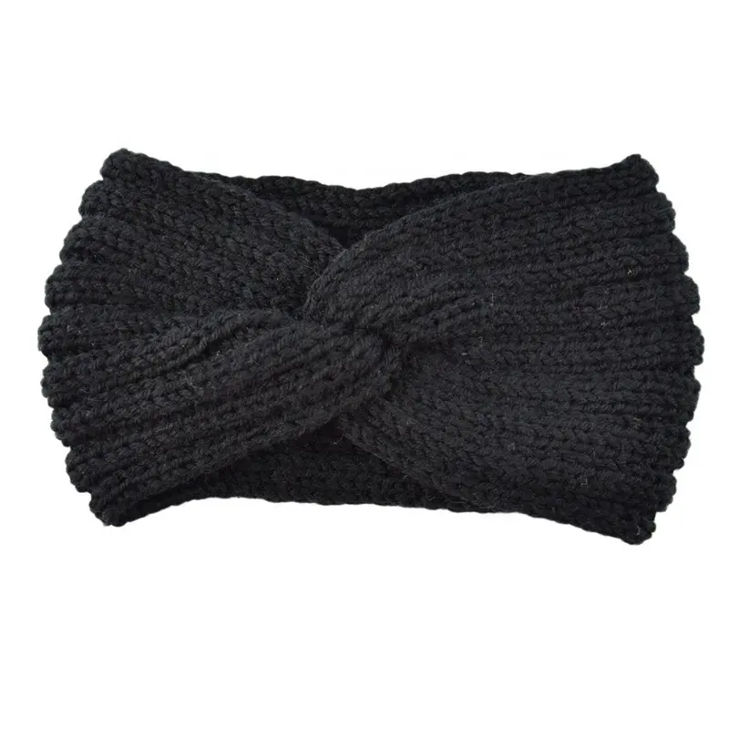 Bandeaux d'hiver en tricot Bandeau épais pour femmes Crochet Turban Tricoté Ear Warmer