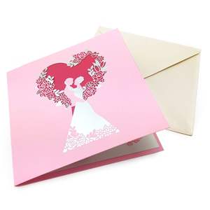 Tarjetas de Invitación Románticas de Papel Reciclable Personalizadas para Boda Rosa, Día de la Madre y San Valentín en 3D - Product Image 3