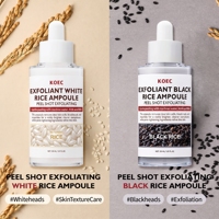 Sérum Exfoliant à l'Extrait de Riz Naturel, Ampoule Visage Hydratante, Nettoyante et Raffermissante pour une Peau Lisse