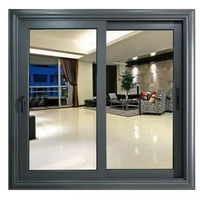 Ventanas negras de vidrio templado de doble acristalamiento de fabricante personalizado moderno, ventanas corredizas de aluminio con impacto de huracán, ventanas casas