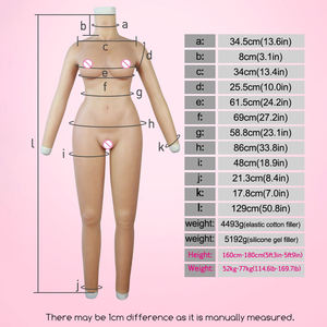 Cosplay realistische siliconen bodysuit met C-cup borsten, vrouwelijk nep vagina, sexy poppen voor cosplayers, crossdressers en transvestieten - Product Image 5