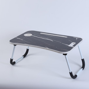 Fabrika ucuz MDF taşınabilir katlanır dizüstü bilgisayar masası ahşap katlanır bilgisayar masası yatak - Product Image 1