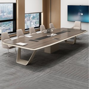 Mesa de Conferencia Rectangular Avanzada con Gestión de Cables y Tomacorrientes, Mesa de Reuniones de Alta Calidad para Oficina Ejecutiva Premium - Product Image 1