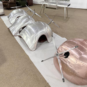 Loft Industry Classic Industrial Vintage Silla giratoria Cuero genuino Metal Aviación Huevo Silla para el hogar Bar Muebles - Product Image 5