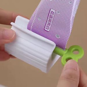 Modern Plastic Rolling Tube Travel <b>Dispenser</b> Automatic <b>Toothpaste</b> Squeezer Bathroom Set - Product Image 3