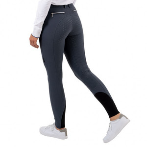 Custom High-Waisted Women's Equestrian Leggings with Anti-Slip Silicone Jodhpurs Horse <b>Riding</b> Competition Breeches Logo Design - Product Image 2