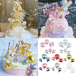 Cake Ornaments Round Plastic Decorative Balls Frosted Matte Transparent Reusable Birthday Party Cake Toppers - Product Image 5