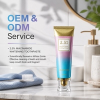 Dentifrice blanchissant OEM/ODM 2,5 % de niacinamide sans fluorure, élimination des taches profondes, haleine fraîche, soin buccal quotidien, lot de 2