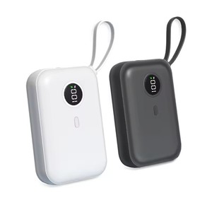 Mini banco de potência 10000 mAh simples portátil universal de carregamento rápido 10000mAh banco de potência PD20W cabos embutidos - Product Image 1