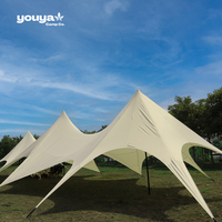Tente extérieure de qualité supérieure 40-80 personnes trois visières grande tente extensible de luxe étanche en plein air Camping fête mariage pour événement