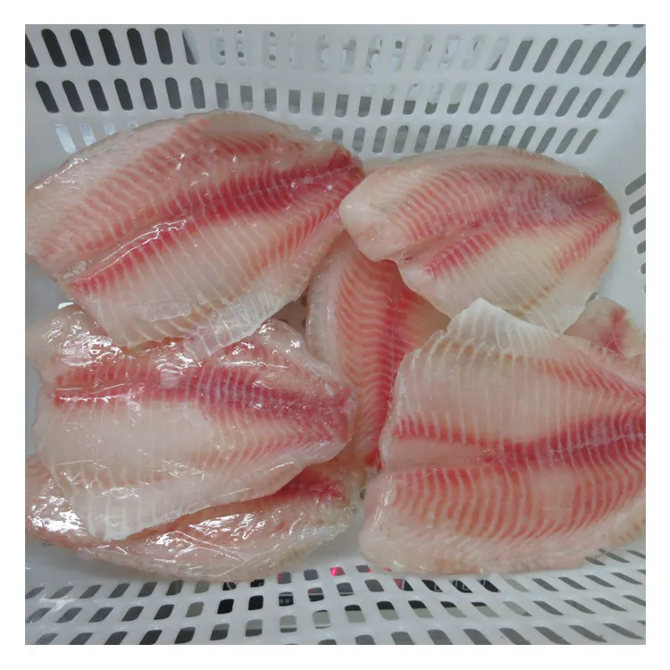 Potongan ikan Tilapia beku tanpa Kulit Normal warna merah dengan suplai stabil