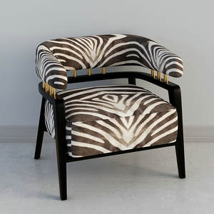 Sofá individual de terciopelo de leopardo de diseñador moderno de lujo, sillón Art Deco de ocio de madera para sala de estar, sillón de salón con acento para vestíbulo - Product Image 3