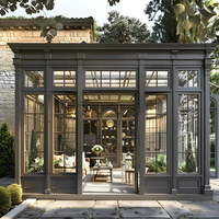 Serre étanche aluminium toit triangulaire hiver jardin maison préfabriquée Lowes solarium autonome meubles de véranda