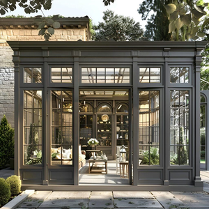 Serre étanche aluminium toit triangulaire hiver jardin maison préfabriquée Lowes <span class=keywords><strong>solarium</strong></span> autonome meubles de véranda - Product Image 1