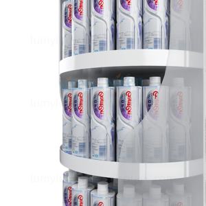 Exhibidor de Piso Metálico Semicircular con Estantes para Agua Embotellada y Bebidas, Exhibidor de Supermercado para Minoristas - Product Image 5