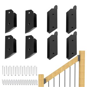Support d'<span class=keywords><strong>angle</strong></span> <span class=keywords><strong>30</strong></span> <span class=keywords><strong>degrés</strong></span> pour clôture 2x4, en acier au carbone de 2 mm, avec revêtement noir en poudre, pour poutre de clôture en bois - Product Image 2