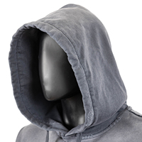 Sweat-shirts à capuche pour hommes en coton épais, gris anthracite délavé, avec motif roche, effet vieilli, style streetwear, personnalisés