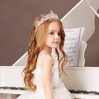 Diadème de couronne de cristal de mode chaude pour les filles accessoire de cheveux de princesse en métal doré avec pierre de strass pour les anniversaires Pageants