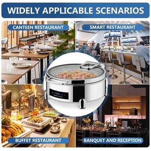 Juego <span class=keywords><strong>de</strong></span> bandejas para buffet con panel táctil inteligente y calentador eléctrico <span class=keywords><strong>de</strong></span> alimentos tipo chafing dish <span class=keywords><strong>de</strong></span> 6L - Product Image 5