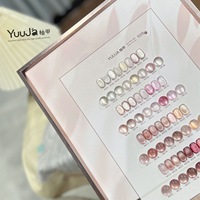 YUUJA – Kit de vernis à ongles magnétique transparent effet œil de chat, 32 couleurs nude, gel UV, perles de verre