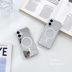 Funda Magnética Rígida para Teléfono con Espejo de Maquillaje para <span class=keywords><strong>iPhone</strong></span> 17 <span class=keywords><strong>Pro</strong></span> <span class=keywords><strong>Max</strong></span>, Funda Brillante con Espejo para <span class=keywords><strong>iPhone</strong></span> 17 Air 16 - Product Image 3