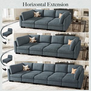 <span class=keywords><strong>Canapé</strong></span>-<span class=keywords><strong>lit</strong></span> modulaire OEM personnalisé avec assise profonde, <span class=keywords><strong>canapé</strong></span> nuage pour salon, bleu-gris - Product Image 6