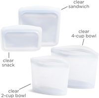 Nouveaux sacs de conservation alimentaire en silicone de qualité alimentaire, imprimés sur mesure, étanches, carrés, avec fermeture éclair, résistants au congélateur, réutilisables, sans BPA, durables