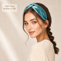 Protection des cheveux et de la peau du front, accessoire pour cheveux en soie véritable, bandeau plissé uni, bandeaux pour cheveux