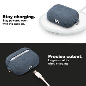 Housses de casque à la mode personnalisées en cuir Alcantara faites à la main pour <span class=keywords><strong>AirPods</strong></span> Pro 2 3 4 générations - Product Image 5