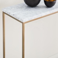 Table console de salon de luxe faite à la main SWT 2026 avec marbre et métal pour usage hôtelier
