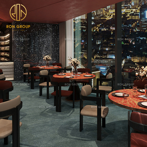 Ensemble <span class=keywords><strong>de</strong></span> meubles <span class=keywords><strong>de</strong></span> <span class=keywords><strong>restaurant</strong></span> <span class=keywords><strong>de</strong></span> restauration rapide avec table ronde en pierre frittée moderne, chaise en cuir, table et banquette, canapé pour café - Product Image 6