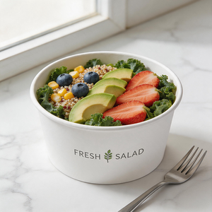 Recipiente para Ensaladas de Papel Sin Blanquear, Certificado como Apto para Alimentos, para un Almuerzo Saludable en la Oficina, Cantina, Escuela o Cafetería - Product Image 1